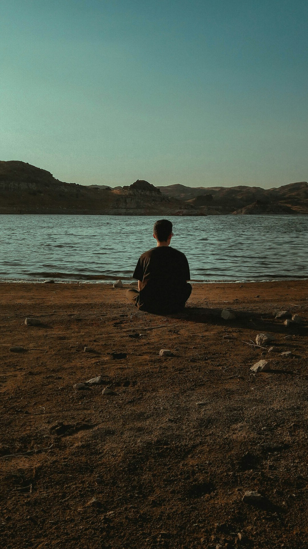 person thinking alone