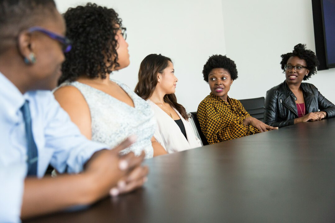 diverse group talking